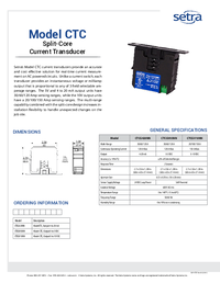 Thumbnail of document Data Sheet - CTC Split-Core Current Transducers